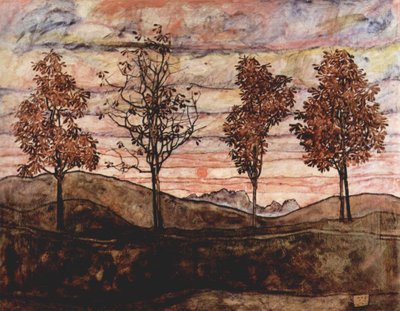 Four Trees by Egon Schiele